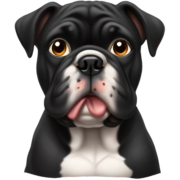 Black bulldog hungry emoji