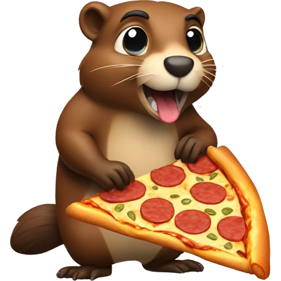 Beaver eating pizza  emoji