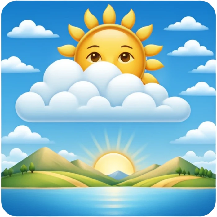 partly cloudy landskape  add sun emoji