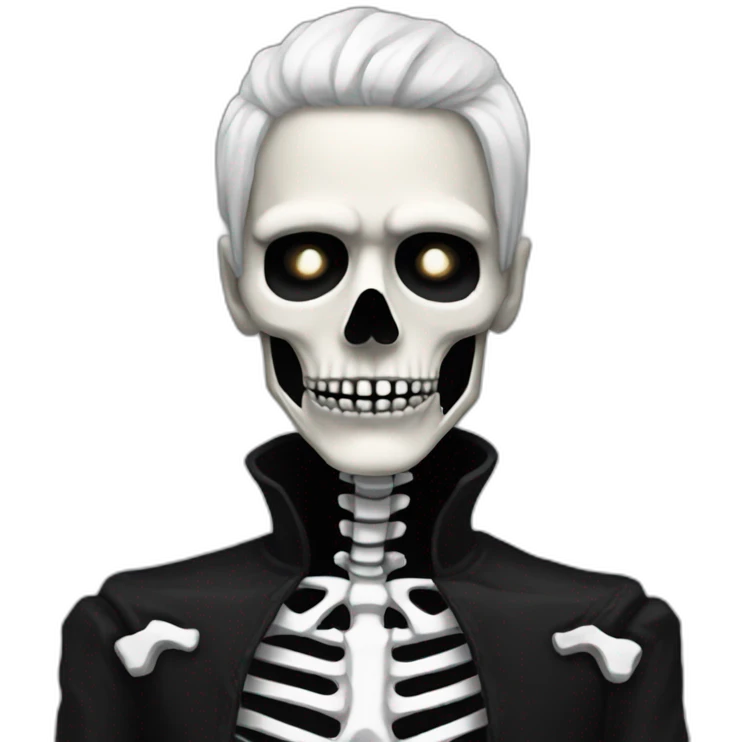 Goth Man with Skeleton paint face emoji