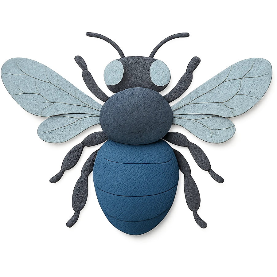 close-up of giant blue carpenter bee showing fine details emoji