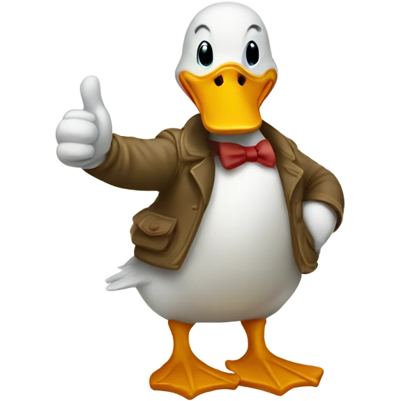 duck holding a thumb up, drawn style emoji