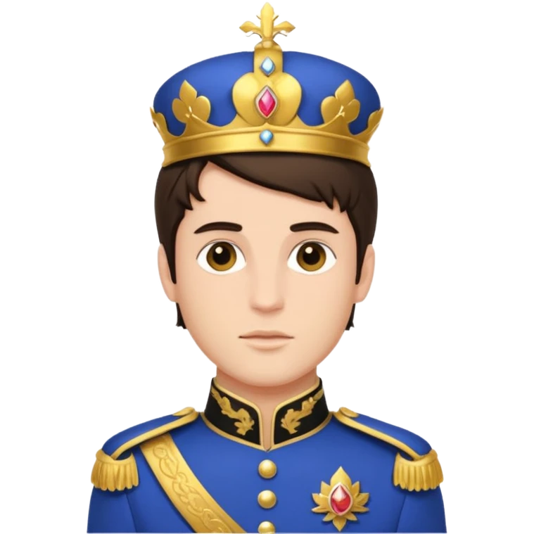 brunette male prince with royal uniform emoji