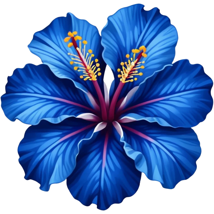 very Dark blue flower hibiscus only colour blue and white emoji