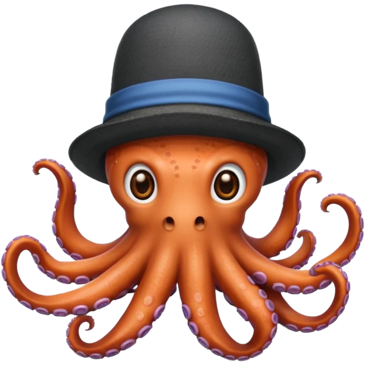 Octopus with a hat emoji