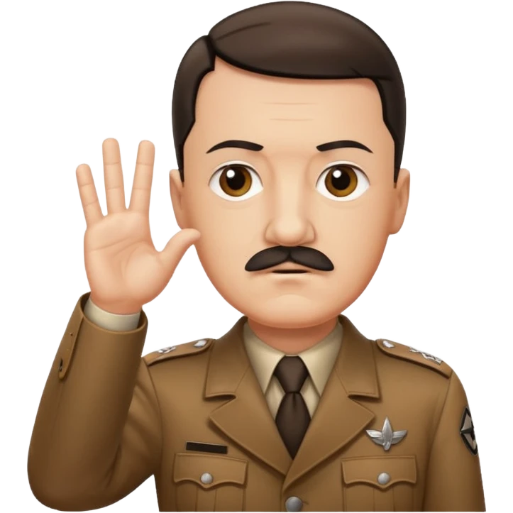 Hitler ios with straight raised hand with fingers together emoji