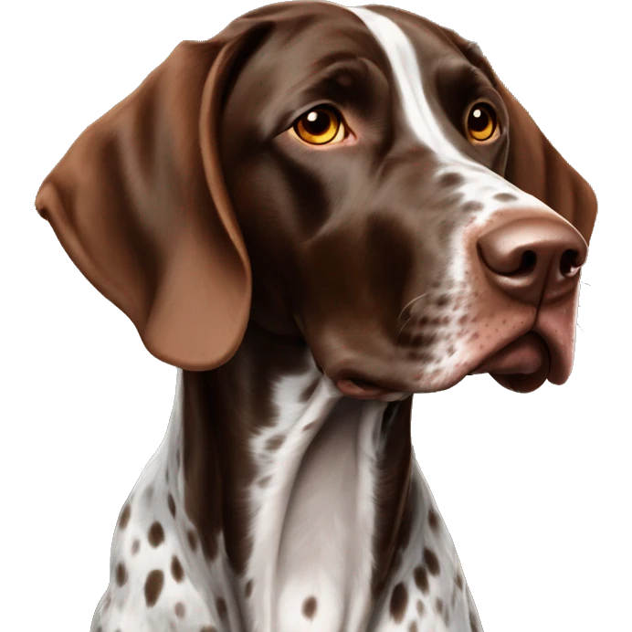 brown gsp dog French Pointer, dark brown roan  emoji