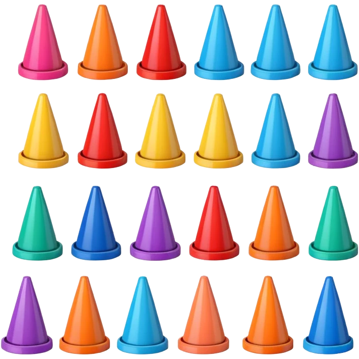 colorful Cone markers
 emoji