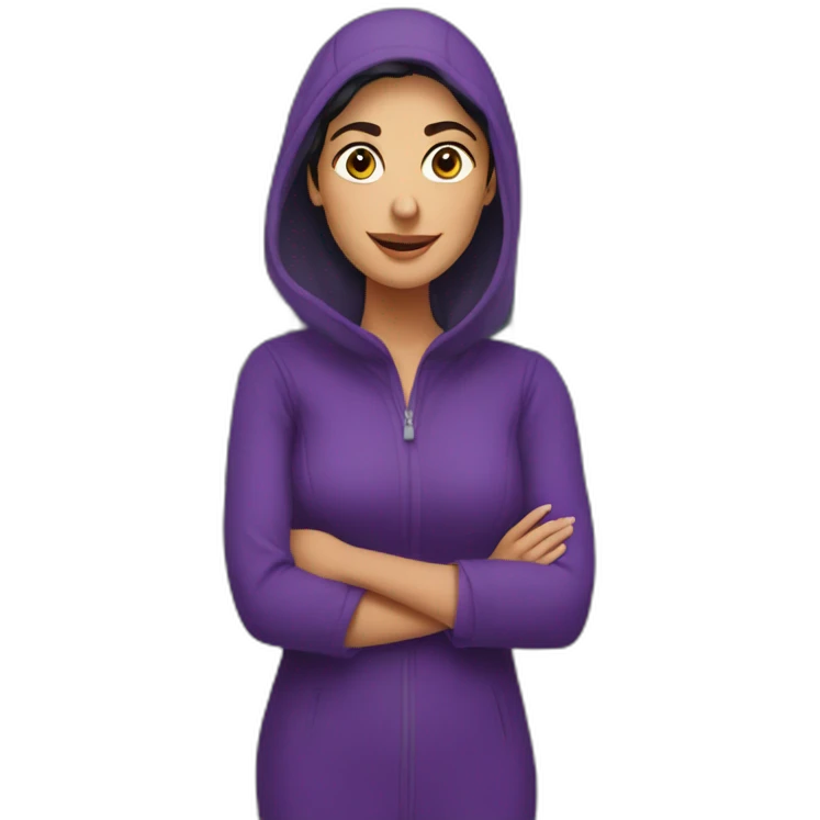 Armenian women in purple clothing in the bus station emoji