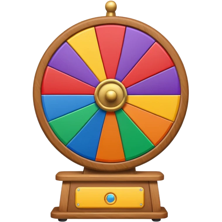 can you make me a prize wheel with the colors red, yellow, green, blue, orange, purple emoji