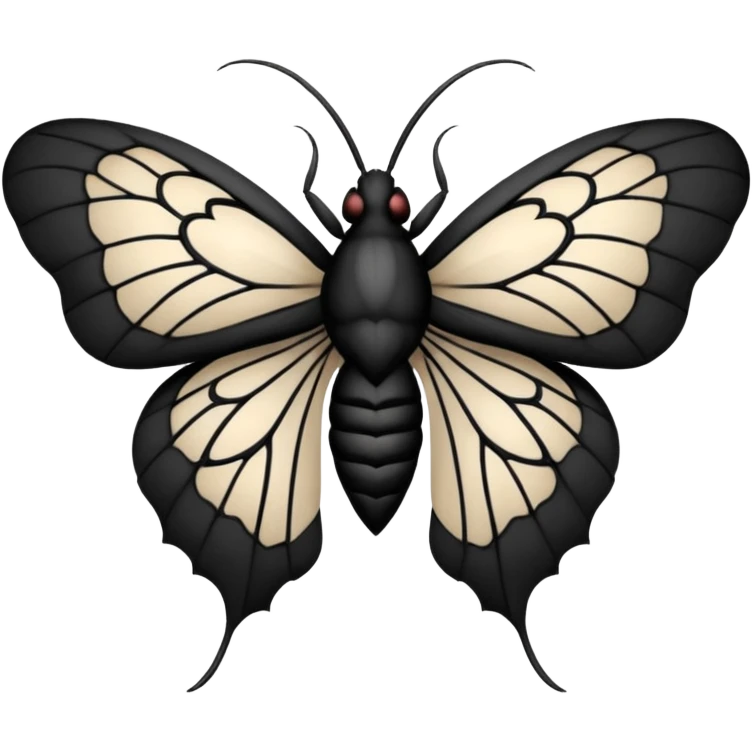 heart with gothic moth emoji