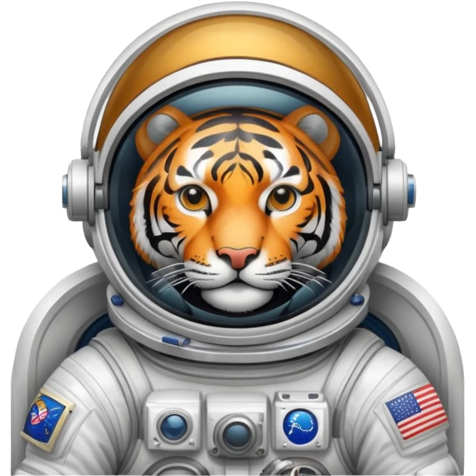 Tiger astronaut in space emoji