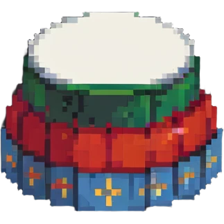 pixel art style fez hat, simple and bold emoji