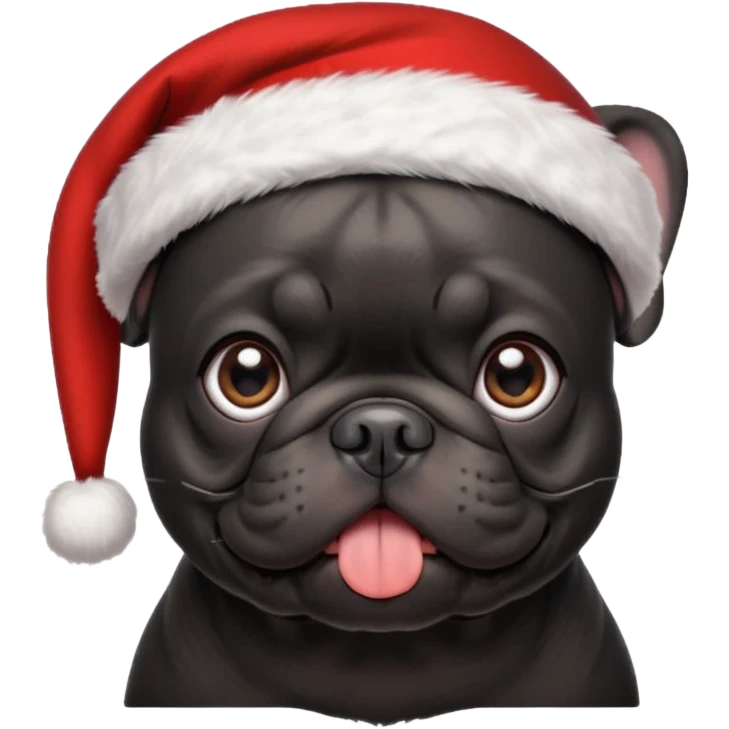 christmassy black french bulldo emoji