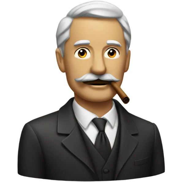 man with mustache and a cigar emoji