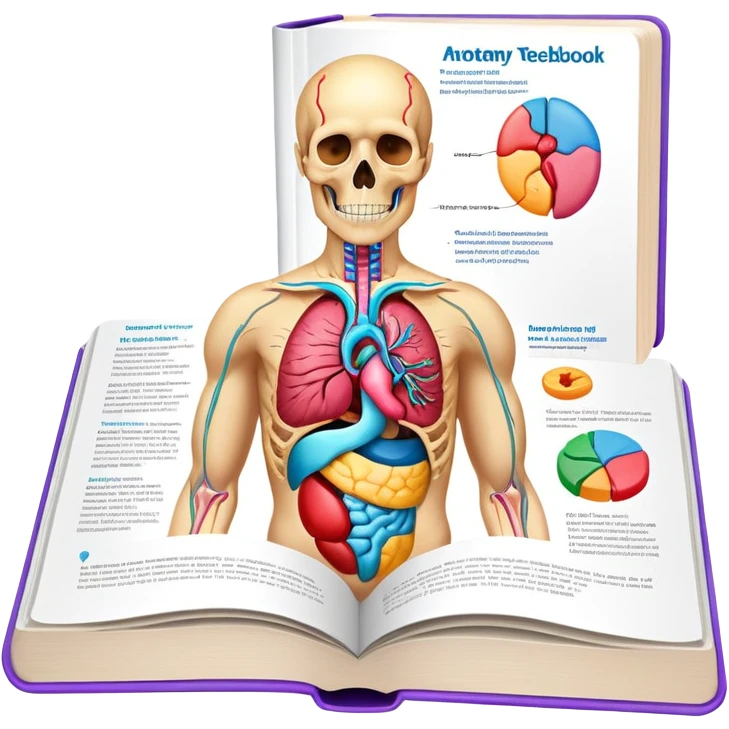 anatomy textbook with human body diagram on cover emoji