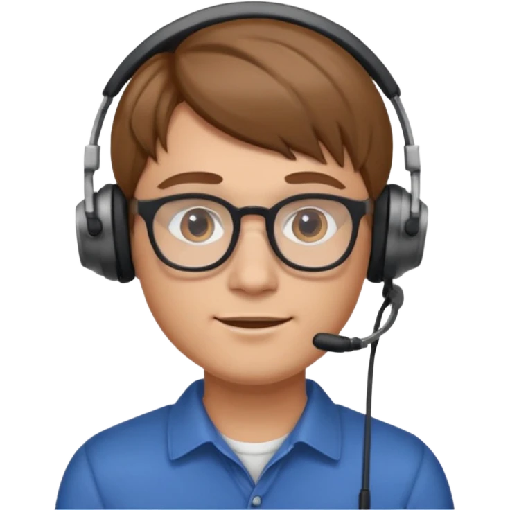 guy with light brown hair fair skin round and broad shoulders, at work IT GUY emoji