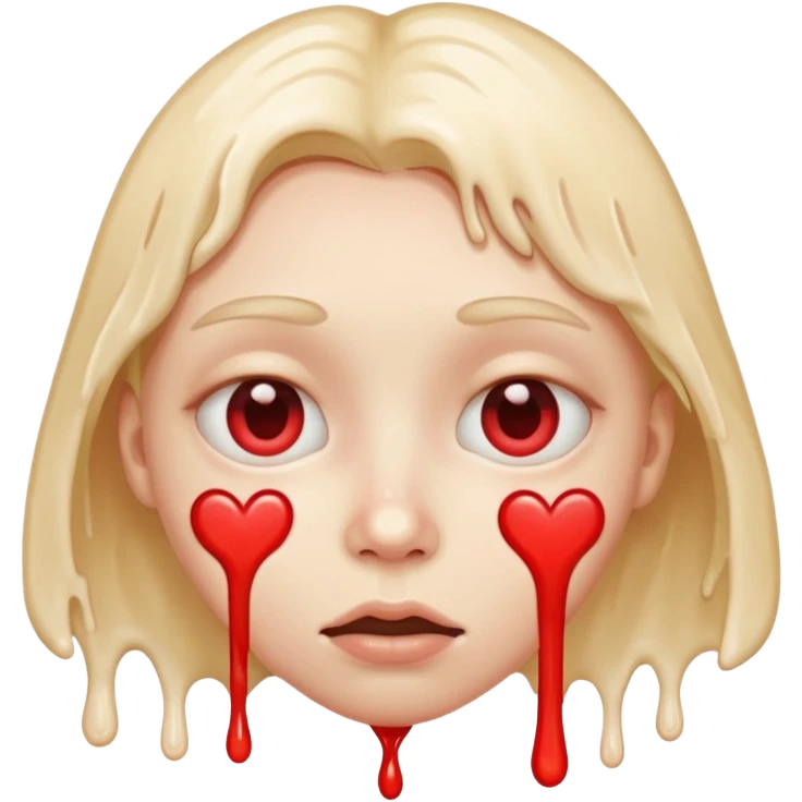 Cara derretida con ojos de corazón emoji