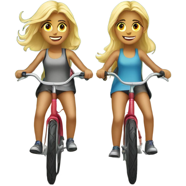 Blonde twins riding bikes emoji