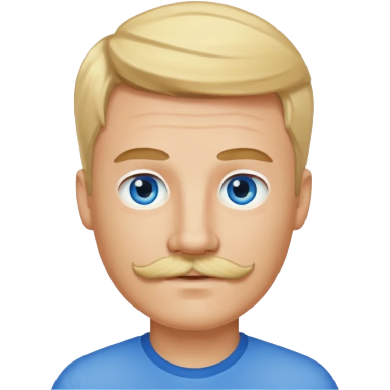 guy with blond hair, mustache, and blue eyes emoji