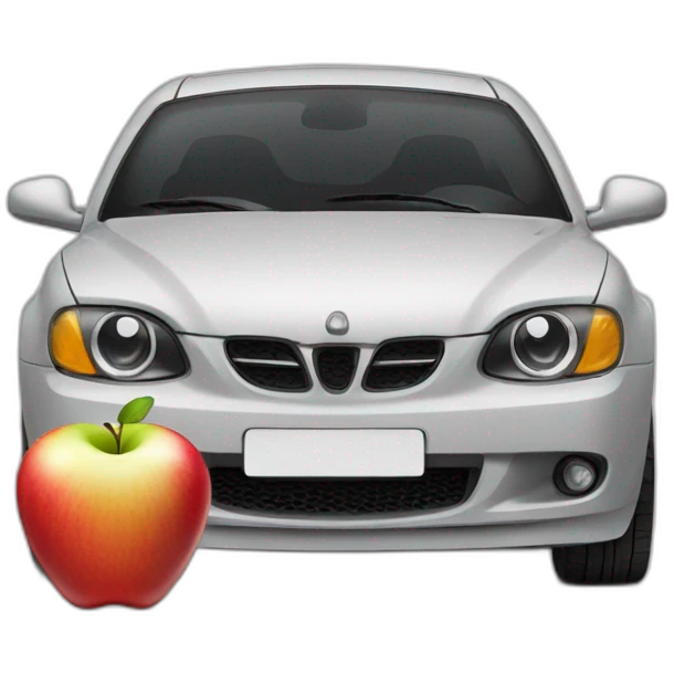 car + apple emoji