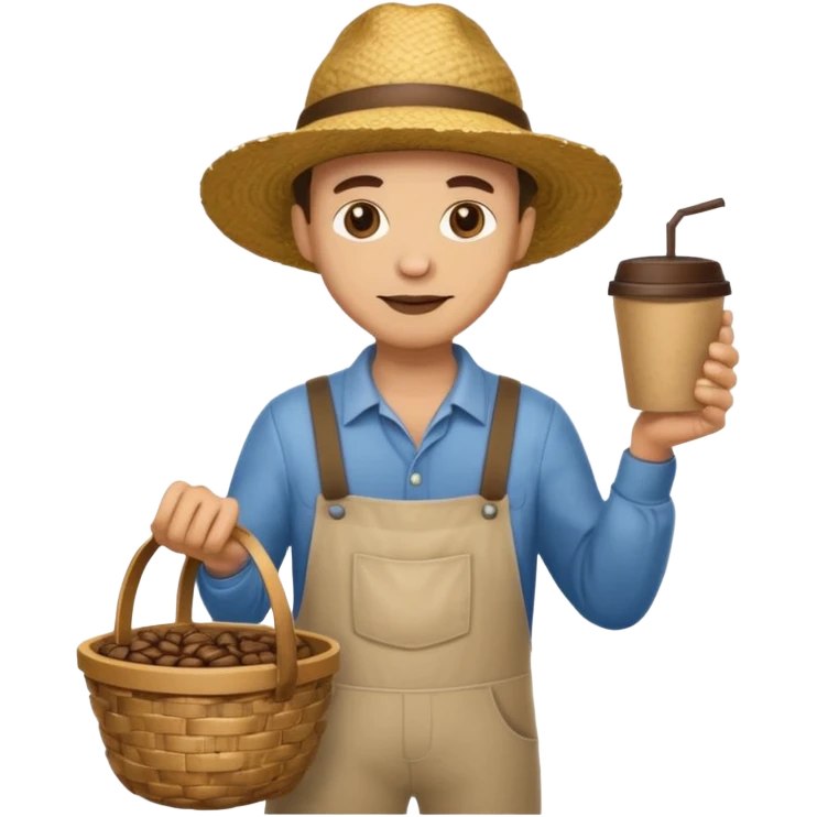light skin granjero de cafe full body  emoji
