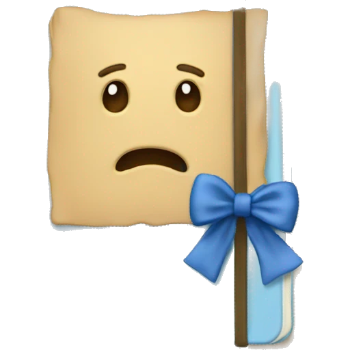 Notebook with a blue bow emoji