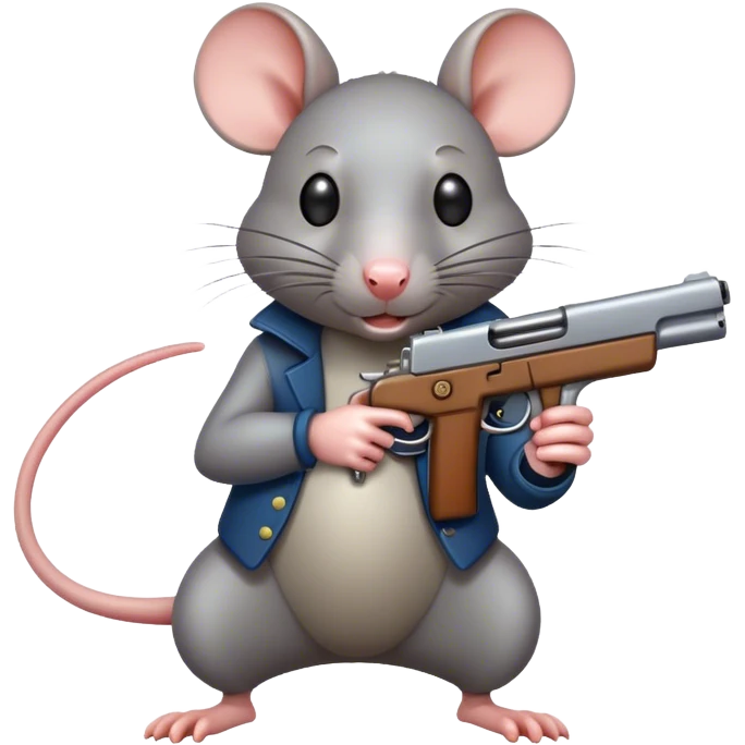 Rat with a gun emoji
