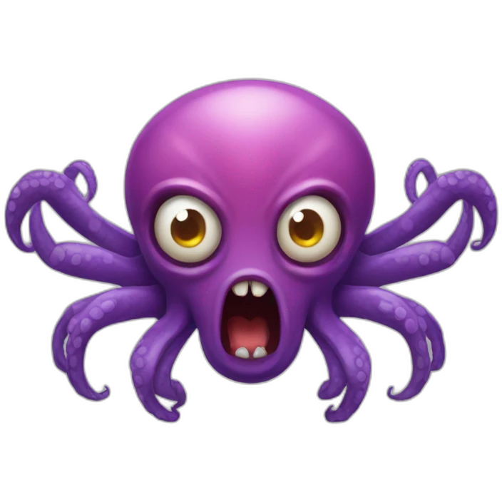 Octopus-spider like angry alien emoji