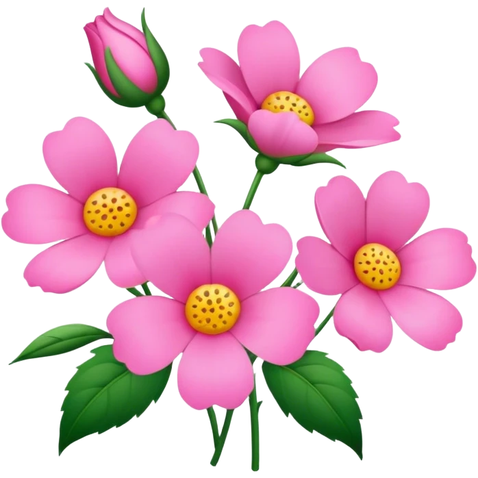 baby Pink flowers, with no stem  emoji