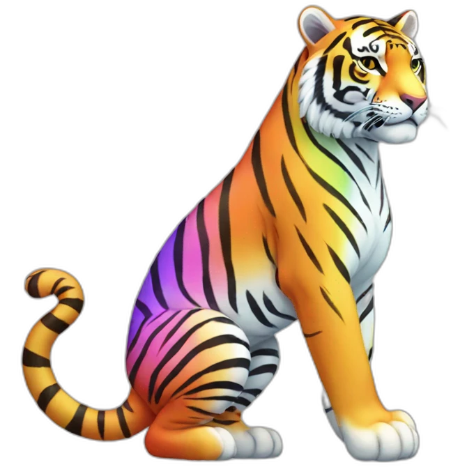 Rainbow Tiger Full Body emoji