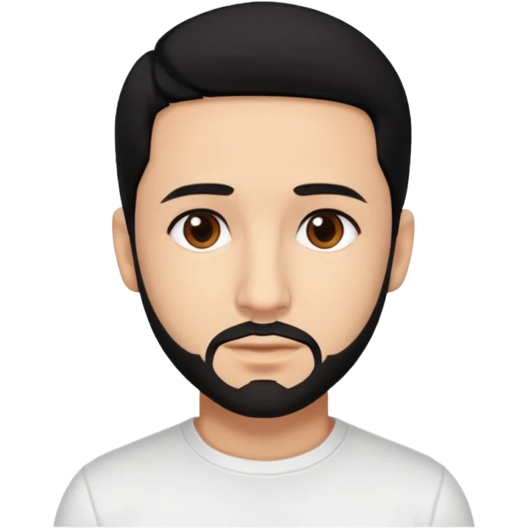 AJ McLean brown eyes, black hair, white shirt emoji