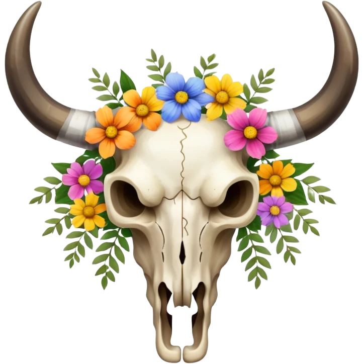 Bull skull with flowers  emoji