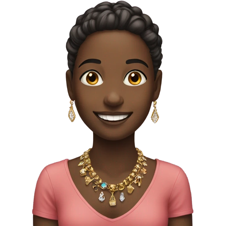 smiling girl portrait with jewelry emoji