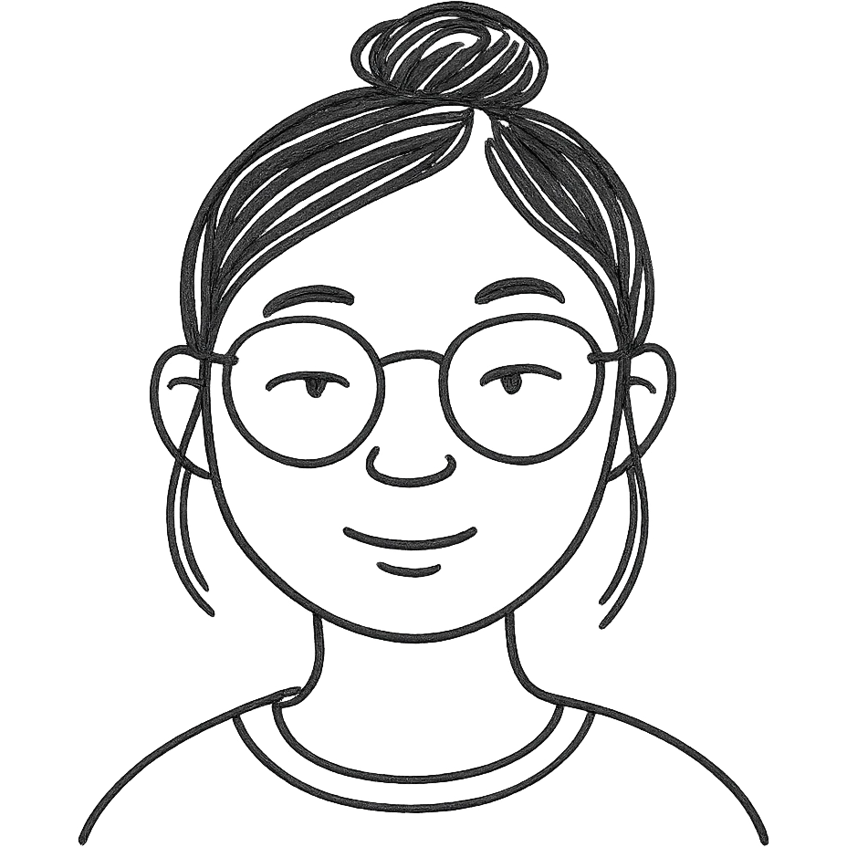 asian girl with clear glasses emoji