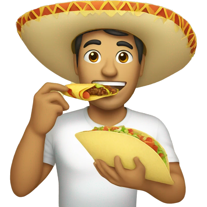 Mexican eating taco emoji