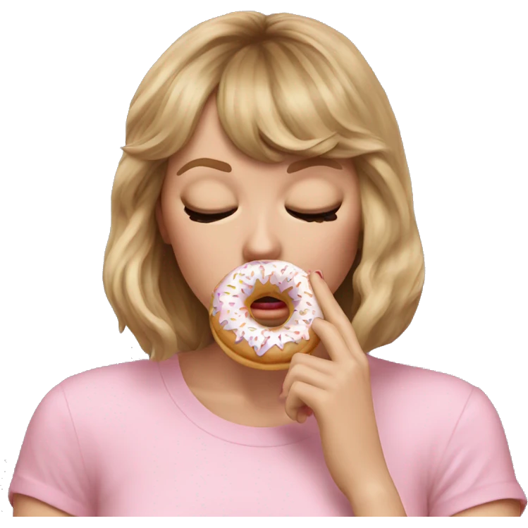Taylor swift crying while eating a donut emoji