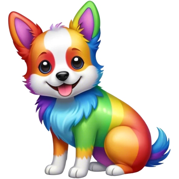 Rainbow dog emoji