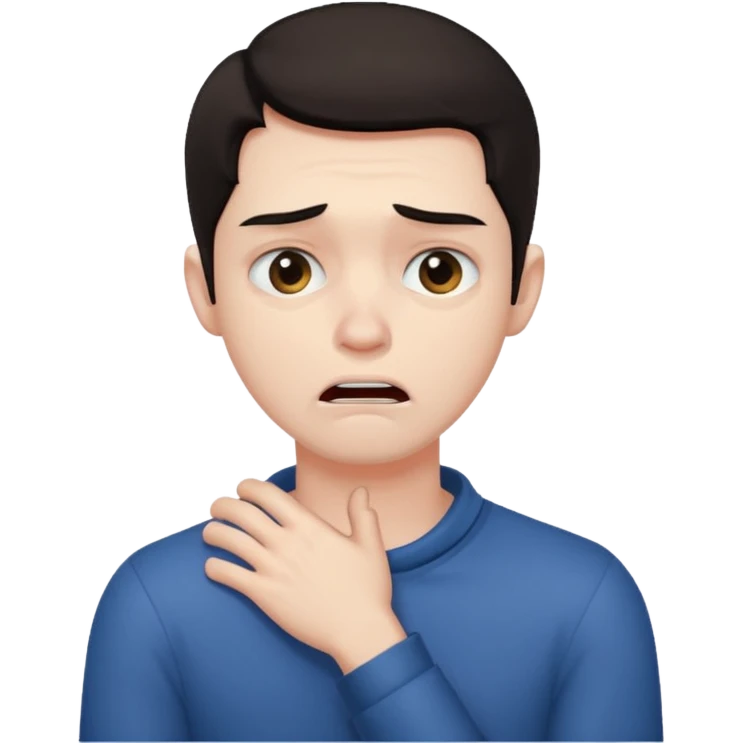 A guy strangling himself emoji