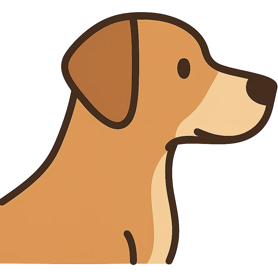 flat toon style side profile of a dog emoji