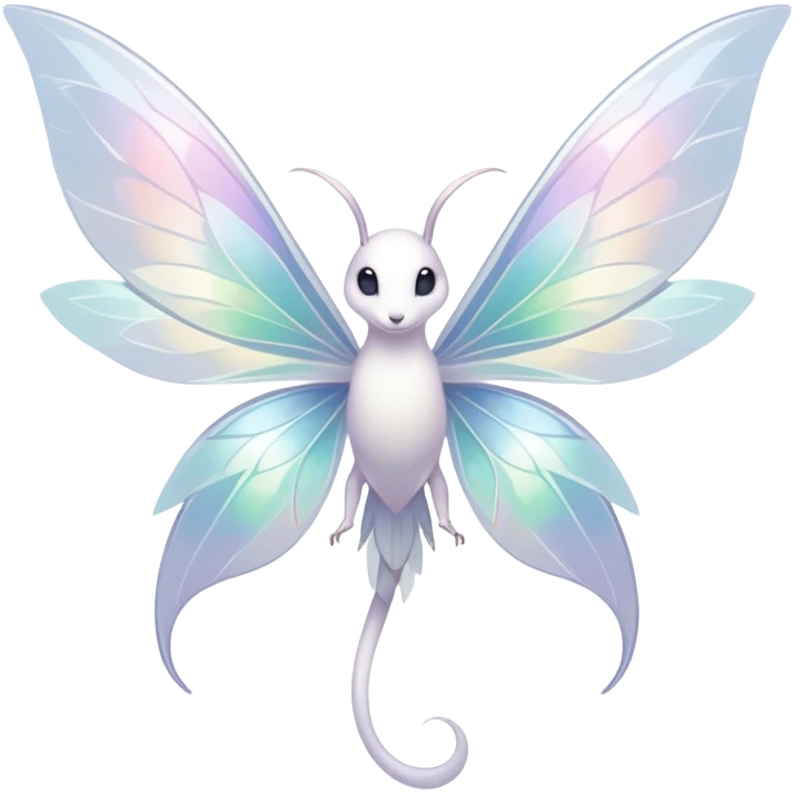  Iridescent white pale wings-ears, fairy-like-fakemon-creature  emoji