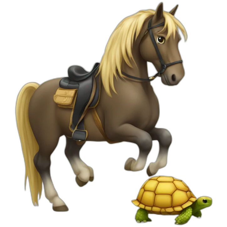Cheval sur une tortue emoji