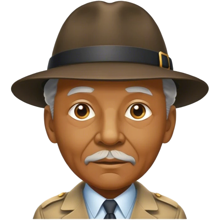 Elderly Black Detective with a mangold hat emoji