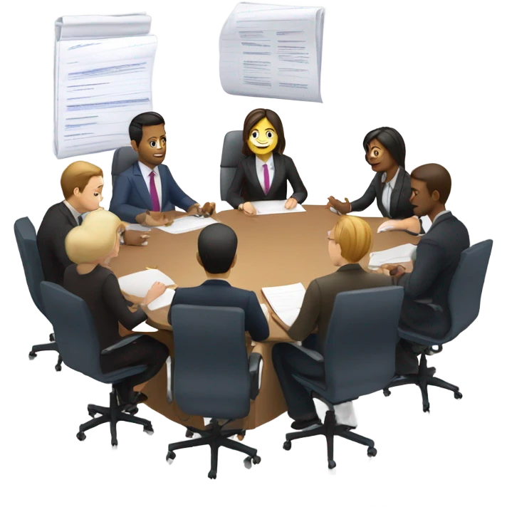 men and women work meeting at a table emoji