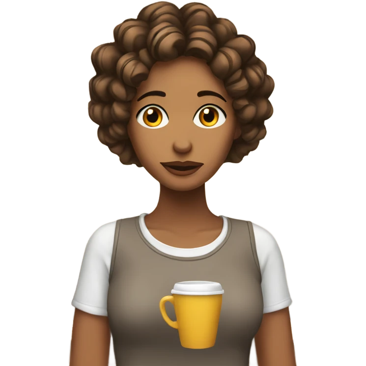 Chica con cabello cafe y largo emoji