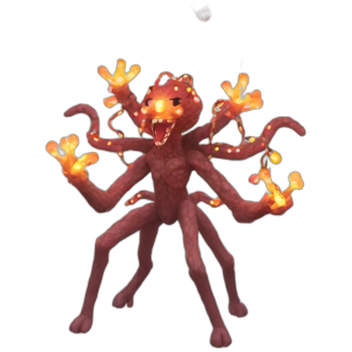demogorgon with christmas lights emoji