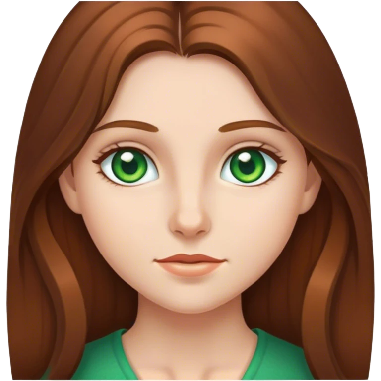 girl with long brown hair green eyes emoji