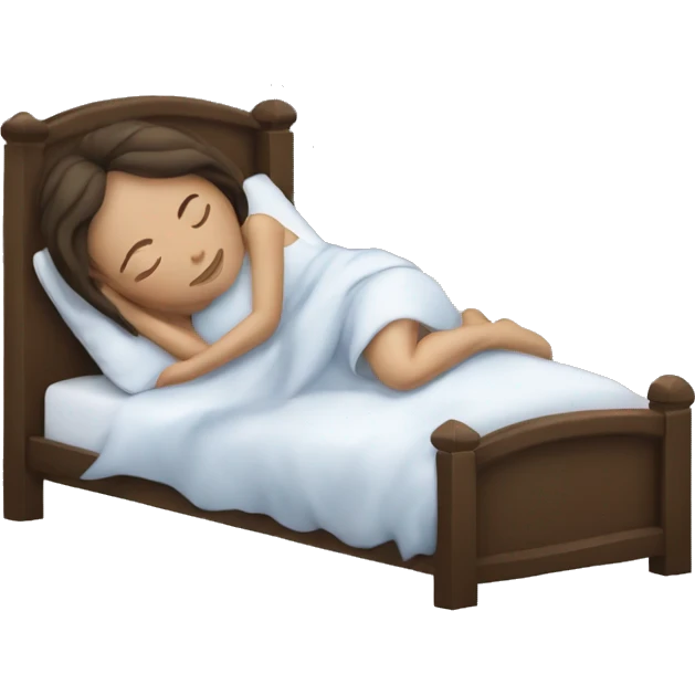 Brunette Caucasian women sleeping in bed emoji
