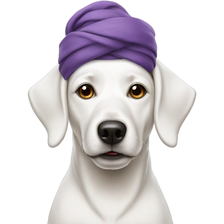 White dog with turban emoji