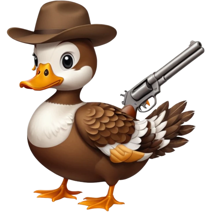 angry duck with a gun in his hand  emoji